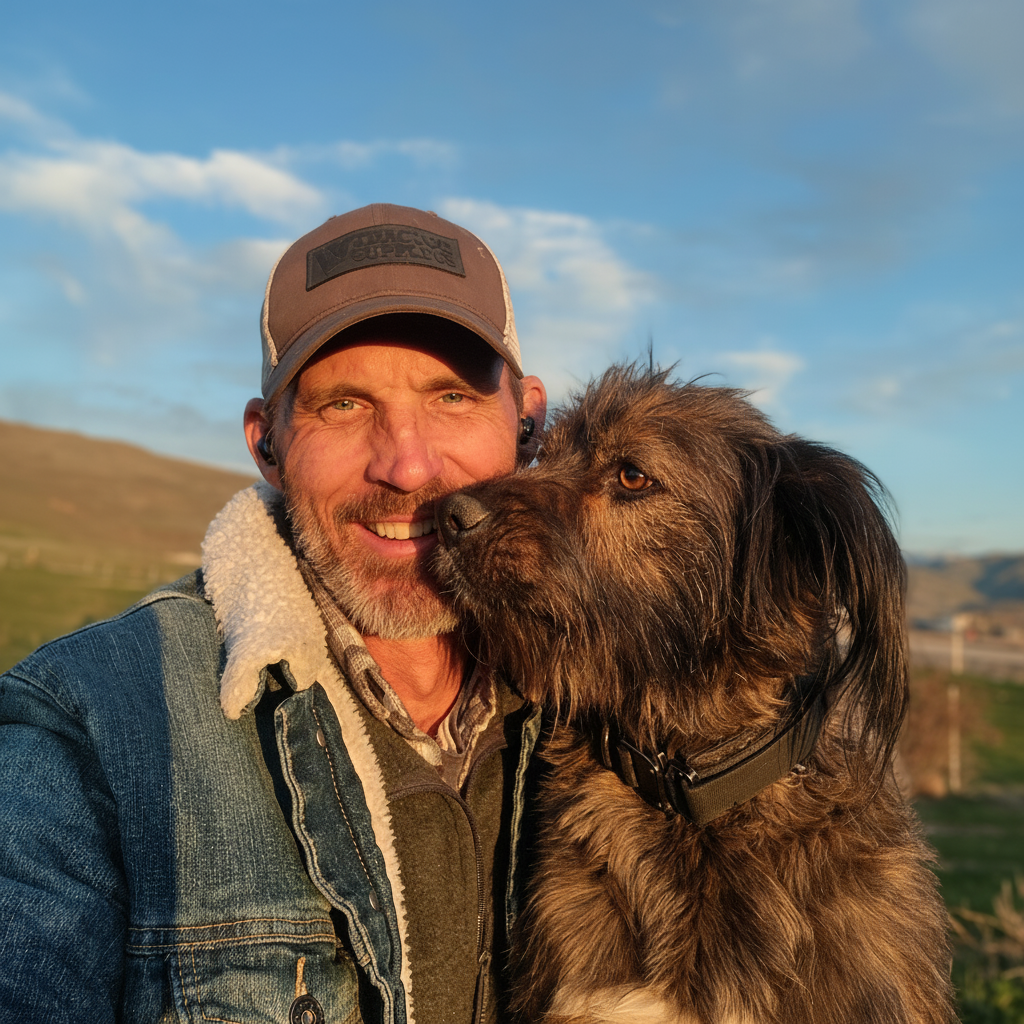 Clean square editorial portrait